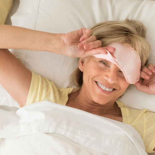 Woman waking up well rested