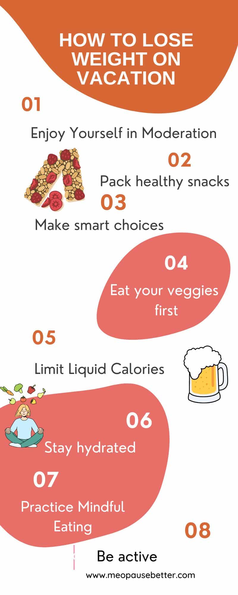 How to lose weight on vacation infographic